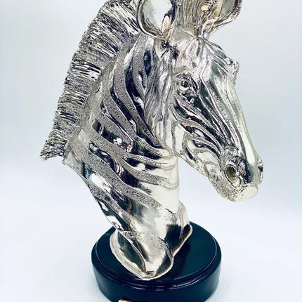 Chrome Plated Zebra Statue