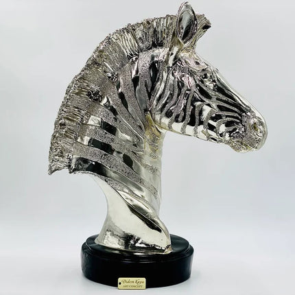 Chrome Plated Zebra Statue