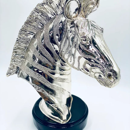 Chrome Plated Zebra Statue