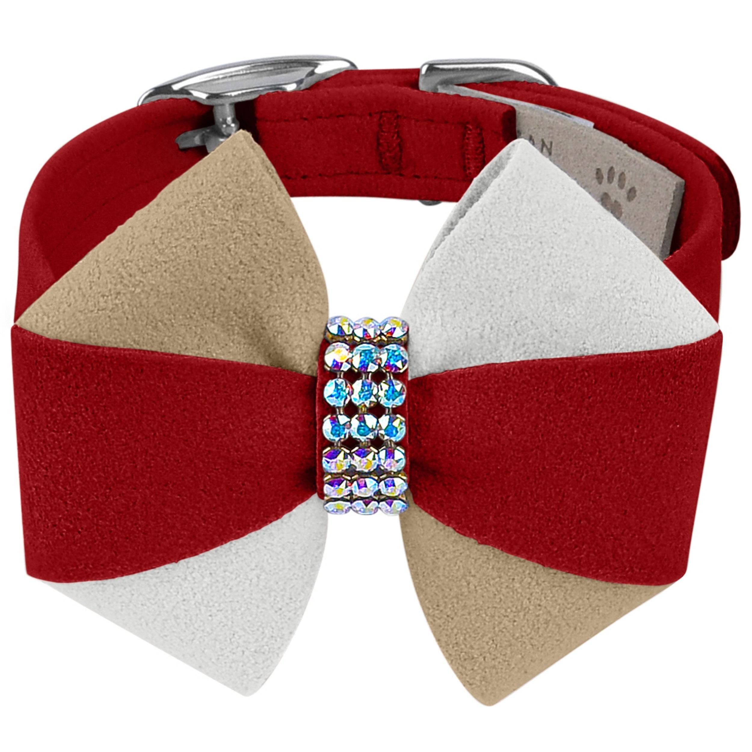 Game Day Glam Red & Sahara Pinwheel Bow Collar