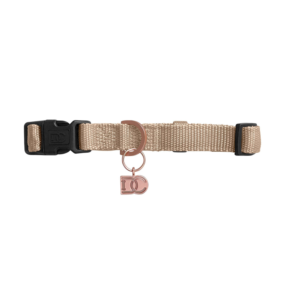 Pet Collar With Charm - Dune