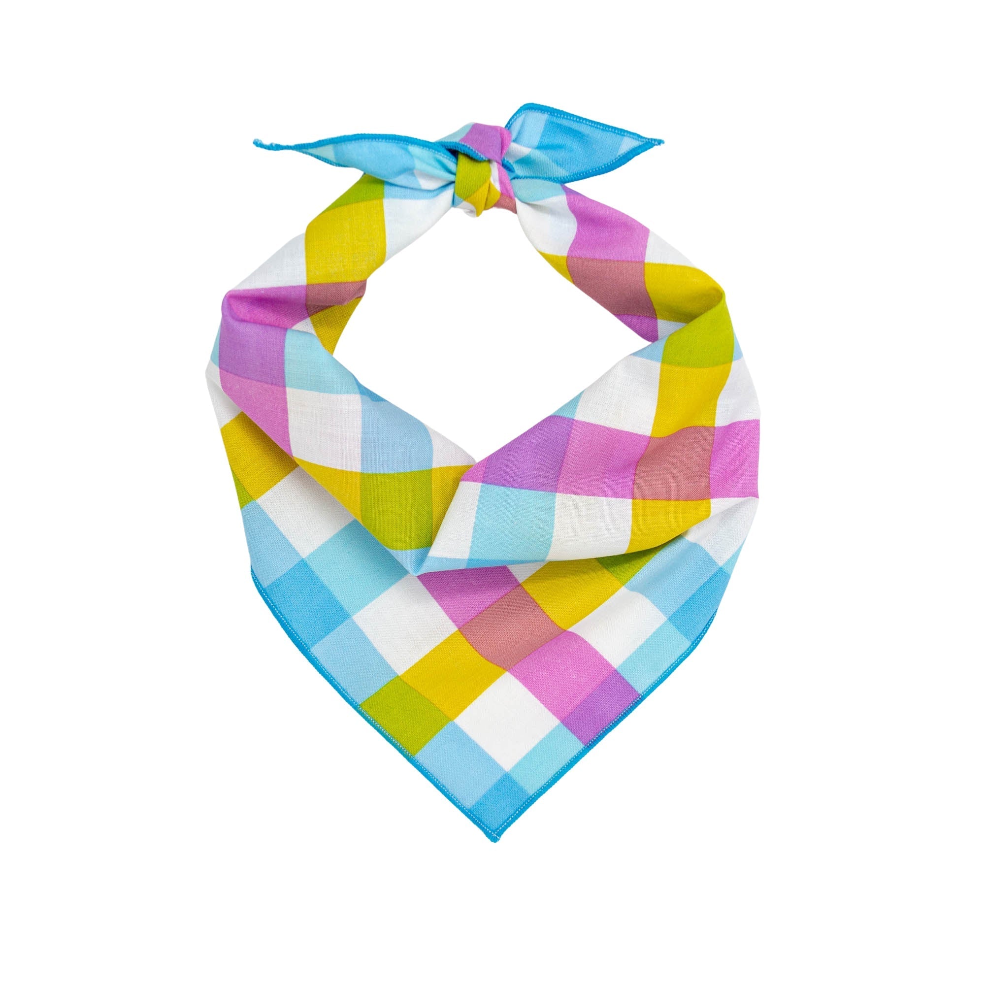 Colorful Plaid Dog Bandana X-Large