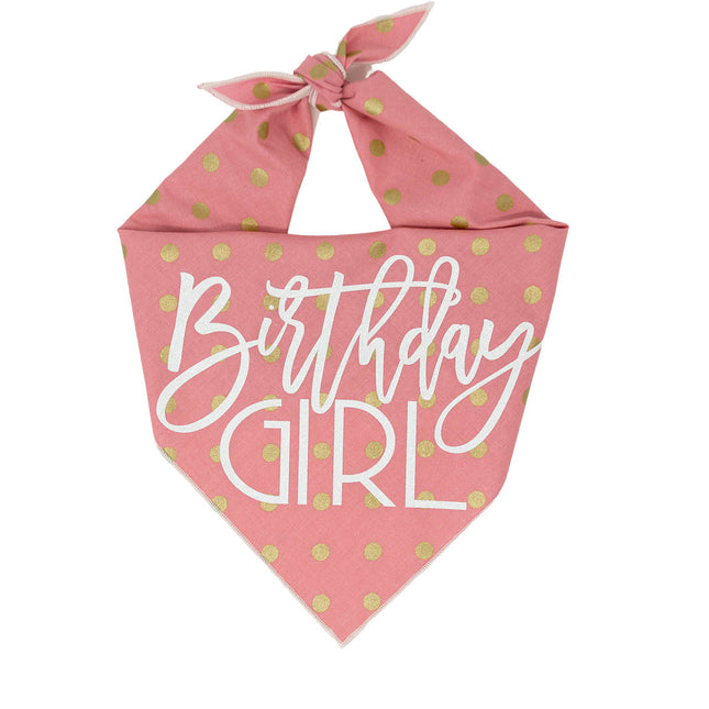 Contemporary Style Birthday Girl Tie Dog Bandana