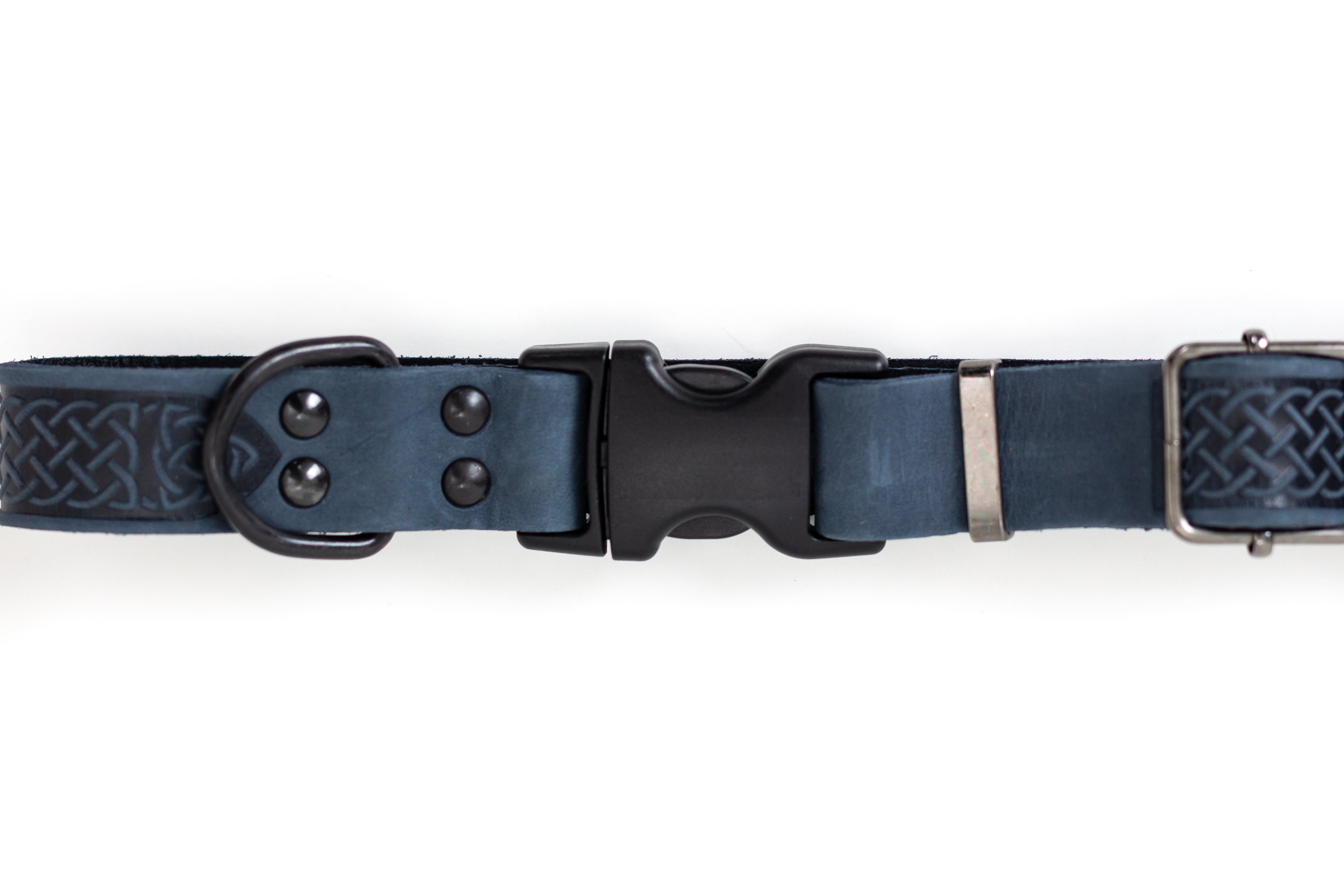 Celtic Sport Blue Jeans Leather Dog Collar