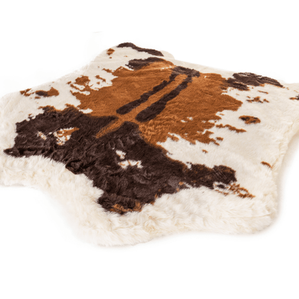 PupRug™ Animal Print Memory Foam Dog Bed - Brown Faux Cowhide