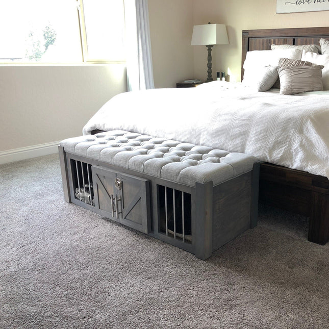 Custom Dog Crate Ottoman Bench