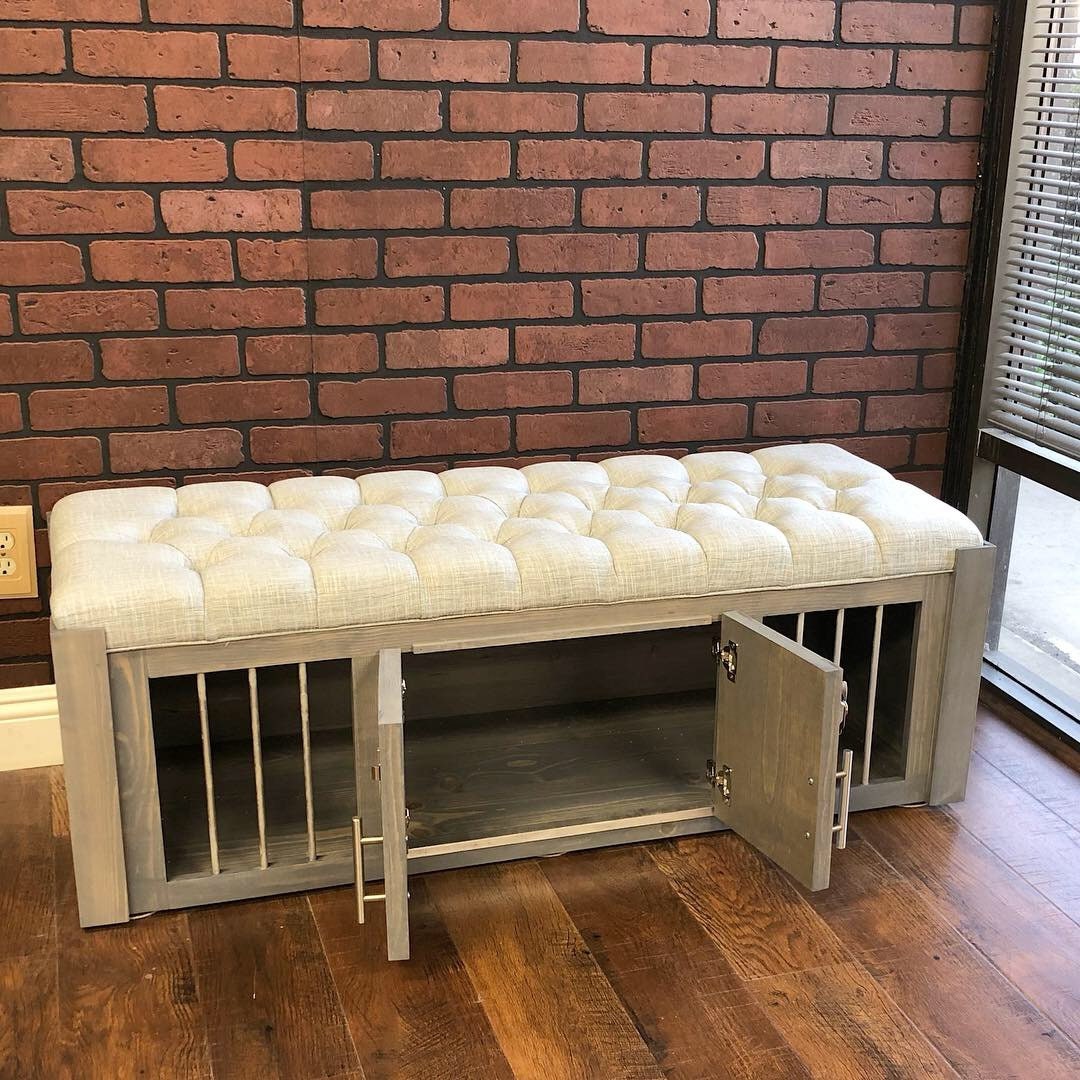 Custom Dog Crate Ottoman Bench HT Animal Supply