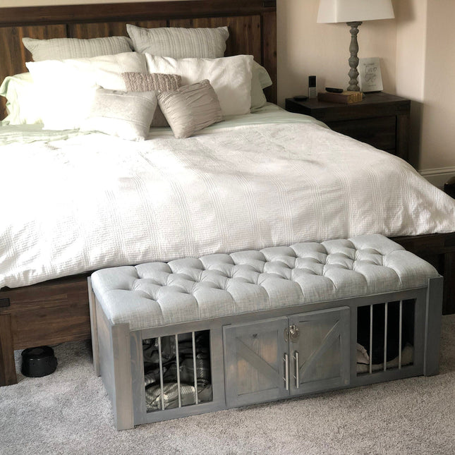 Custom Dog Crate Ottoman Bench