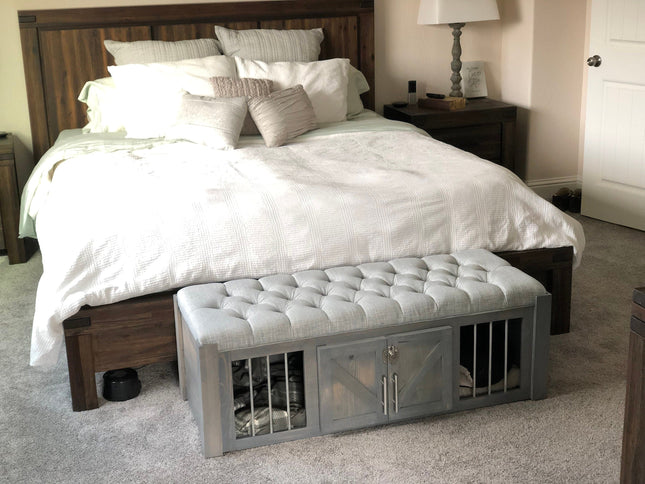 Custom Dog Crate Ottoman Bench