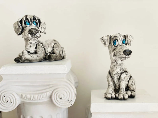 Cute Puppies Sculpture Set of 2