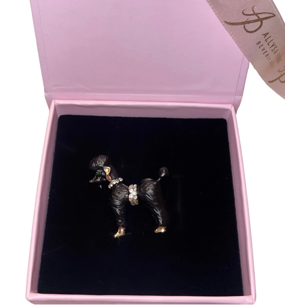 Black Poodle Brooch