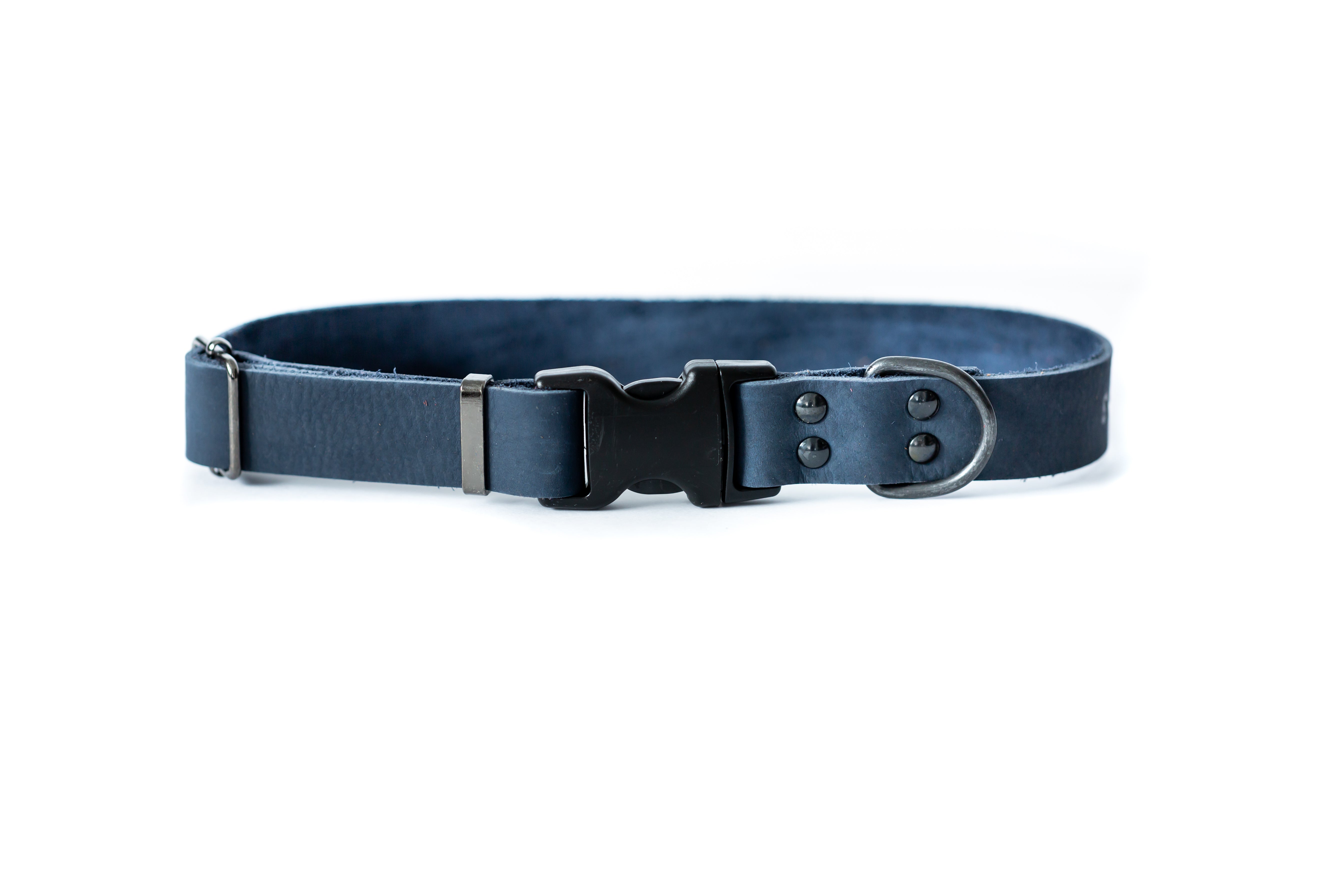 Sport Style Leather Dog Collar Blue Jeans