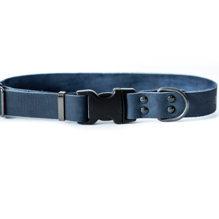 Sport Style Blue Jeans Leather Dog Collar