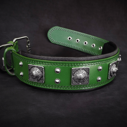 The "Eros" collar 2.5 inch wide Green