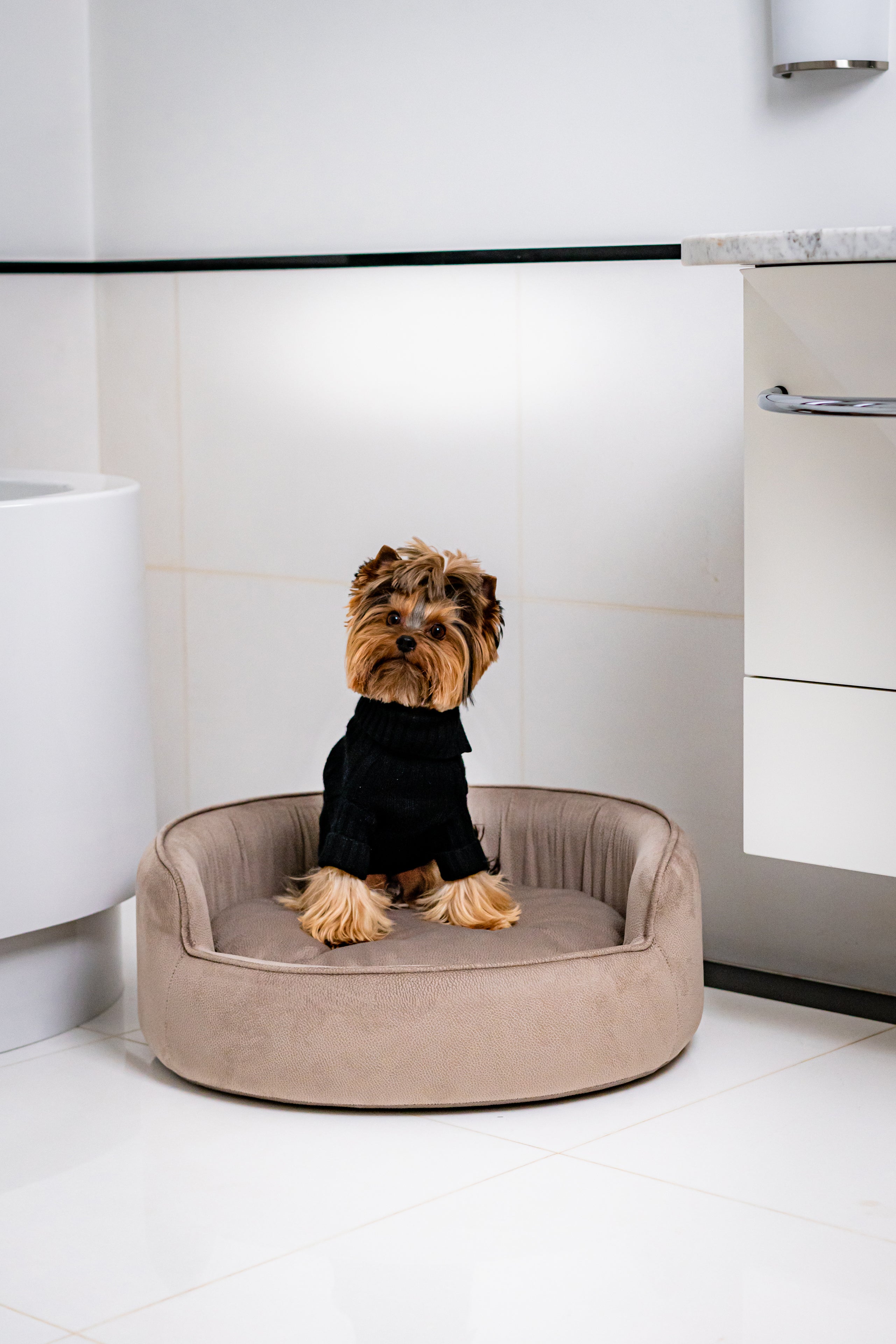 The Yin & Yang Luxury Pet Bed in Dark Brown