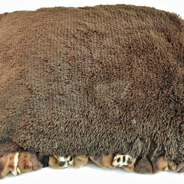 Exotic Fur Gold & Chocolate Shag Travel Bed/Blanket