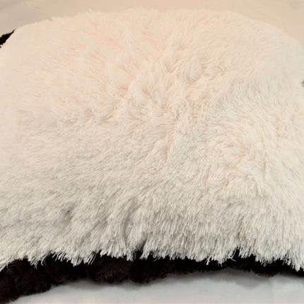 Snow Leopard & Cream Shag with Chocolate mink Travel Bed/Blanket