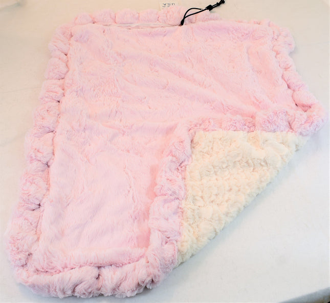 Pink Mink & Cream Crocodile Travel Bed/Blanket