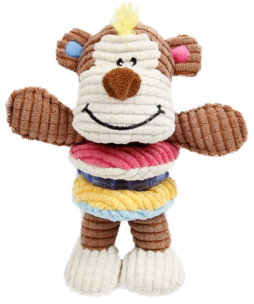 Hugga-Bear Plush Squeaking and Rubber Teething Newborn Puppy Dog Toy Option