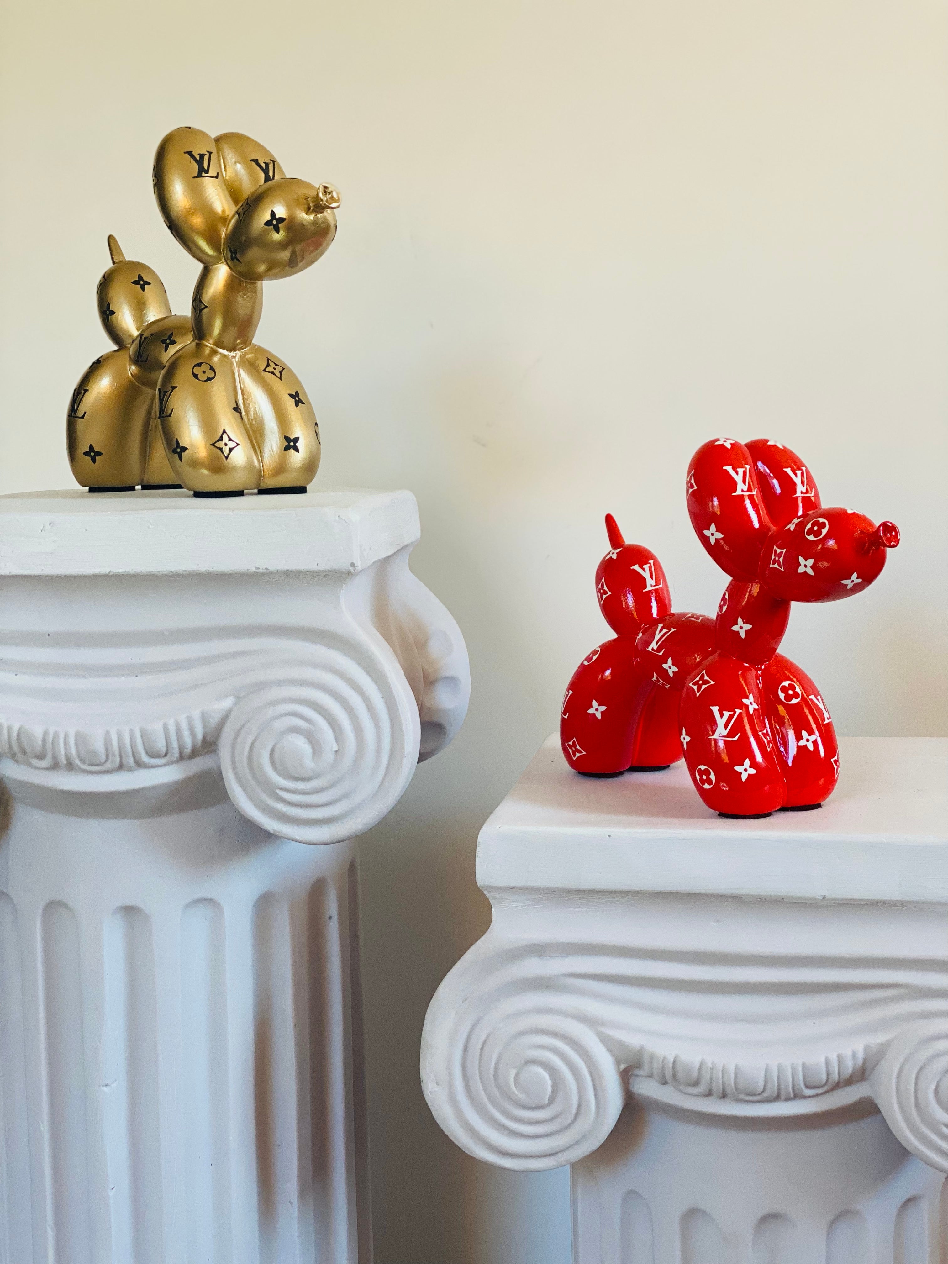 Designer Luxury Balloon Dog Statue in Gold