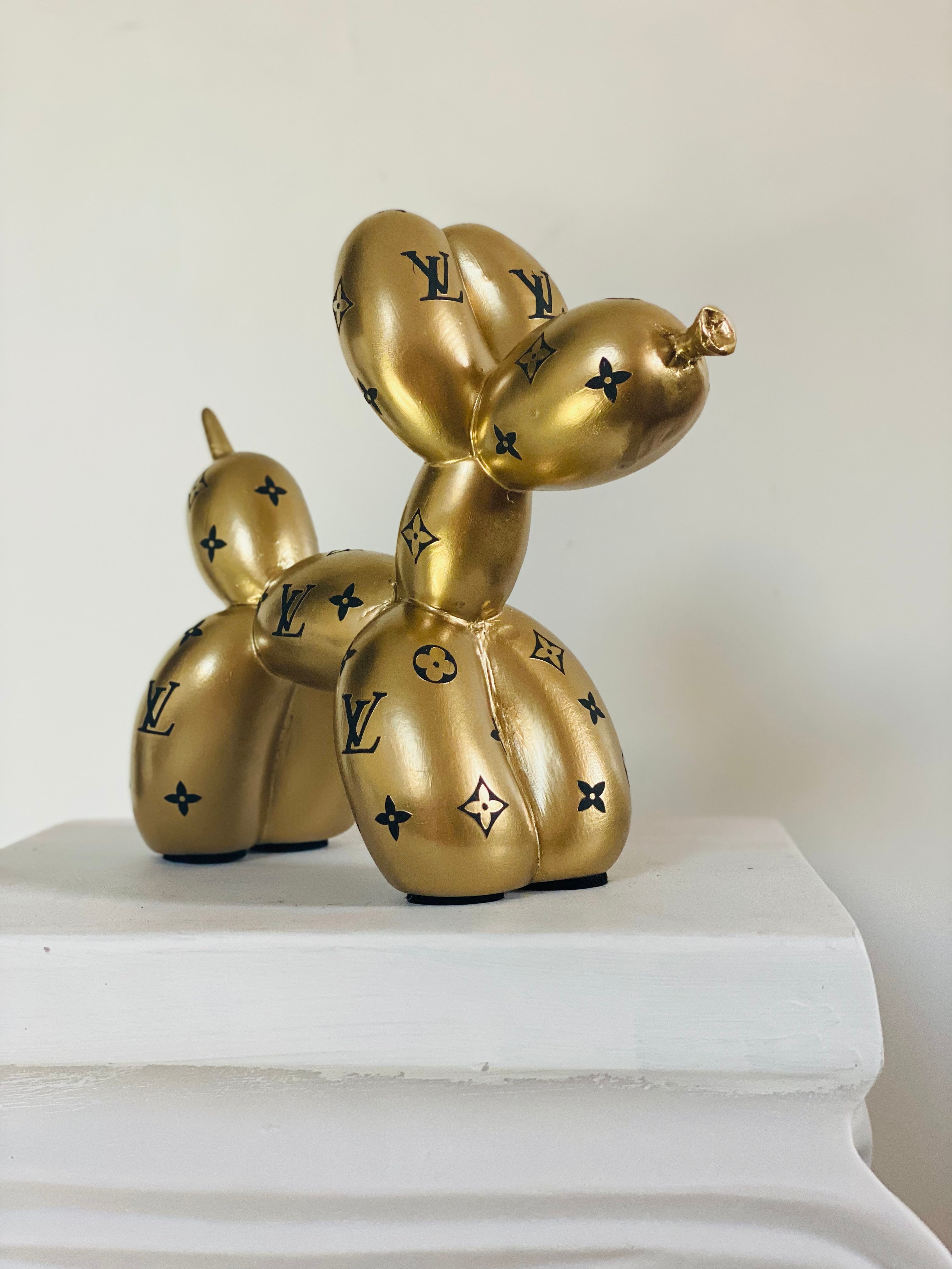 Designer Luxury Balloon Dog Statue in Gold