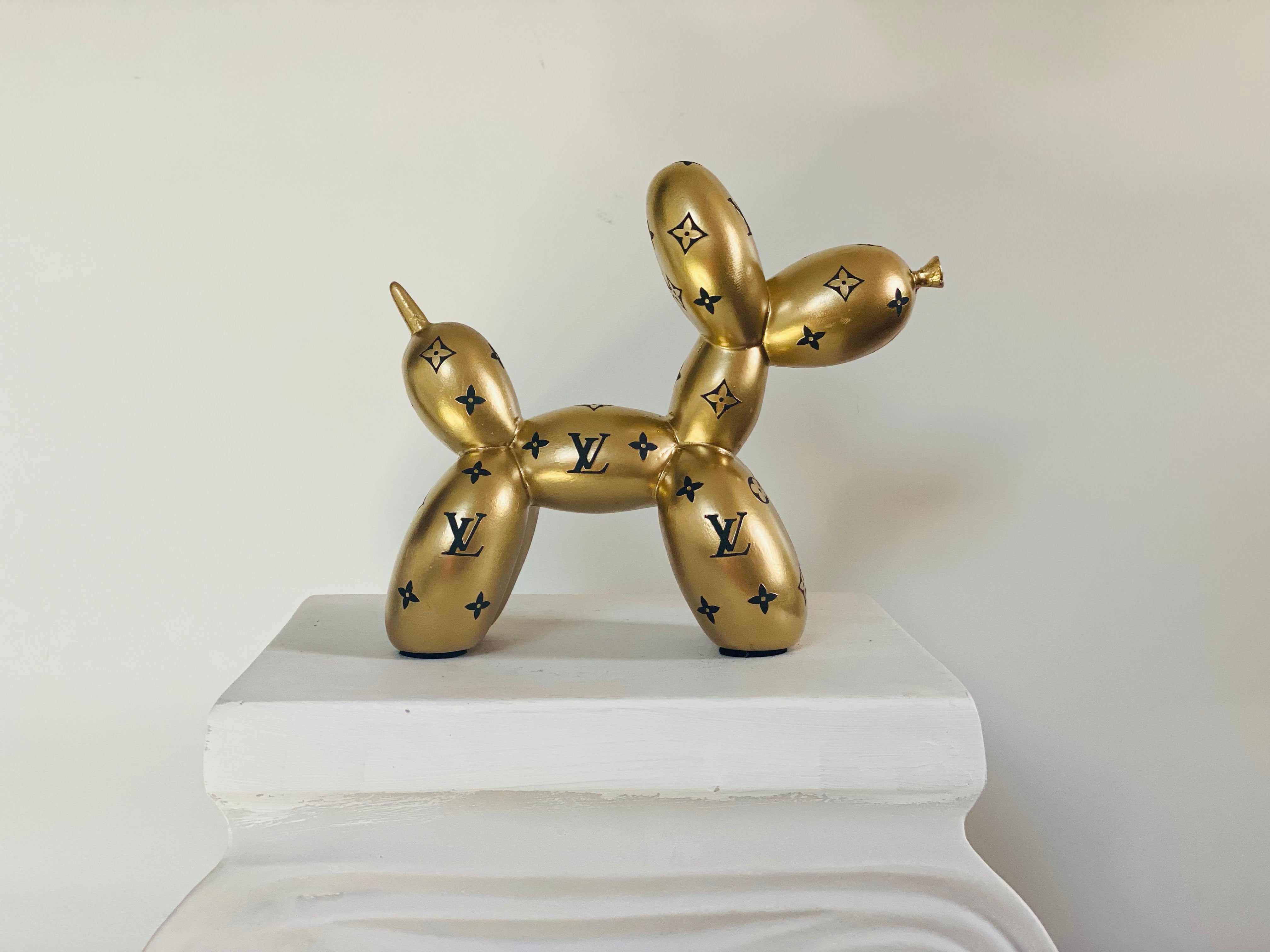 Designer Luxury Balloon Dog Statue in Gold