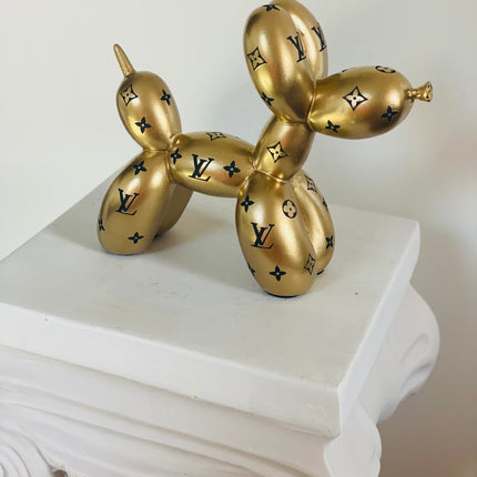 Designer Luxury Balloon Dog Statue in Gold