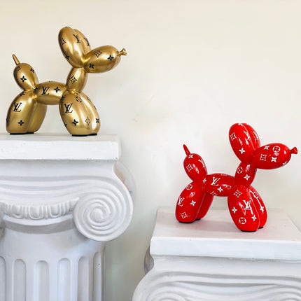 Designer Luxury Balloon Dog Statue in Gold