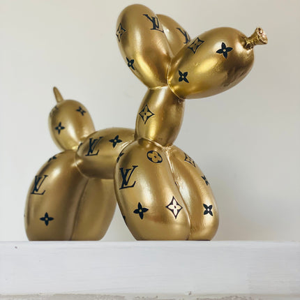 Designer Luxury Balloon Dog Statue in Gold