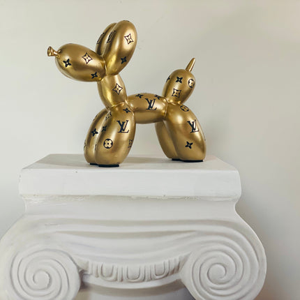 Designer Luxury Balloon Dog Statue in Gold