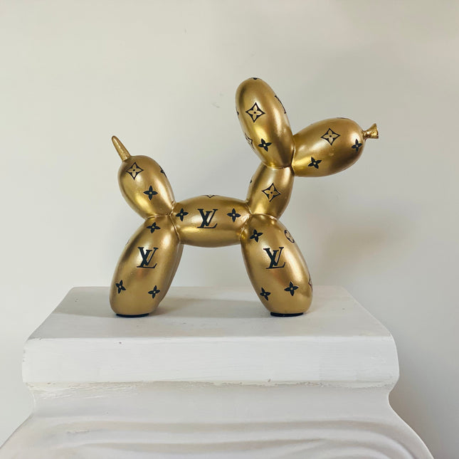 Designer Luxury Balloon Dog Statue in Gold