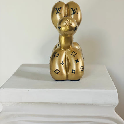 Designer Luxury Balloon Dog Statue in Gold