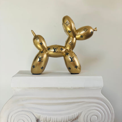 Designer Luxury Balloon Dog Statue in Gold