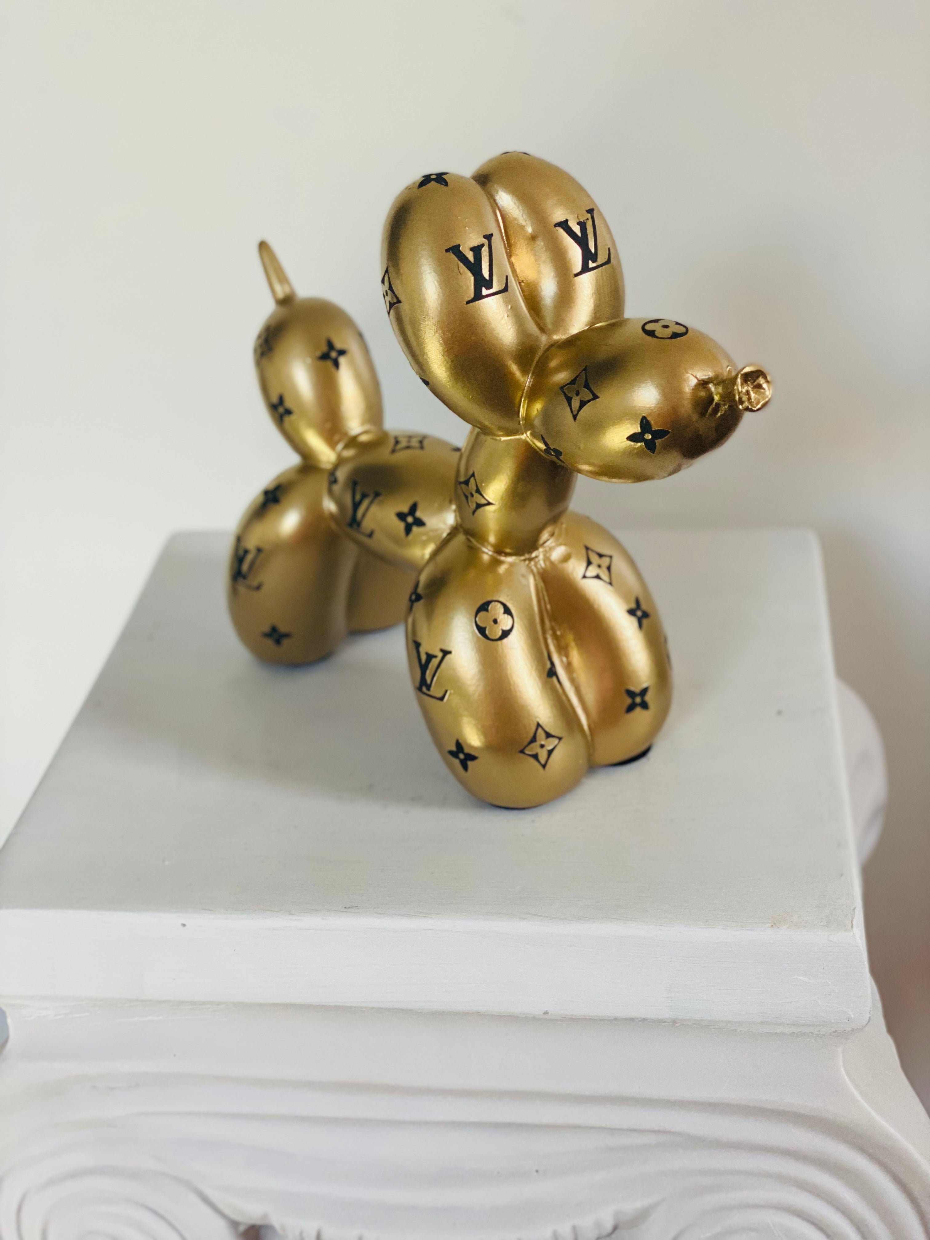 Designer Luxury Balloon Dog Statue in Gold