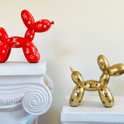 Designer Luxury Balloon Dog Statue in Gold