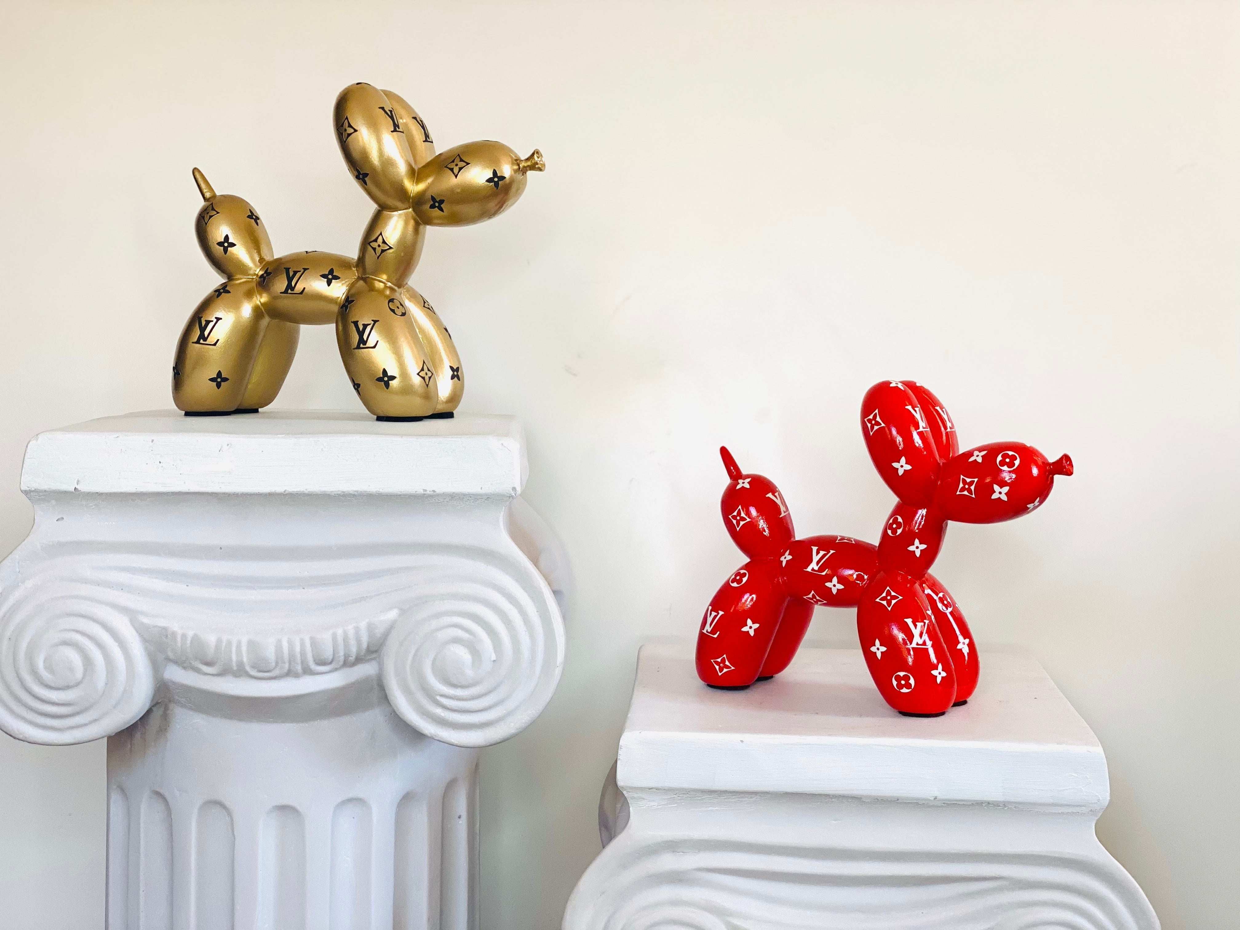 Designer Luxury Balloon Dog Statue in Gold