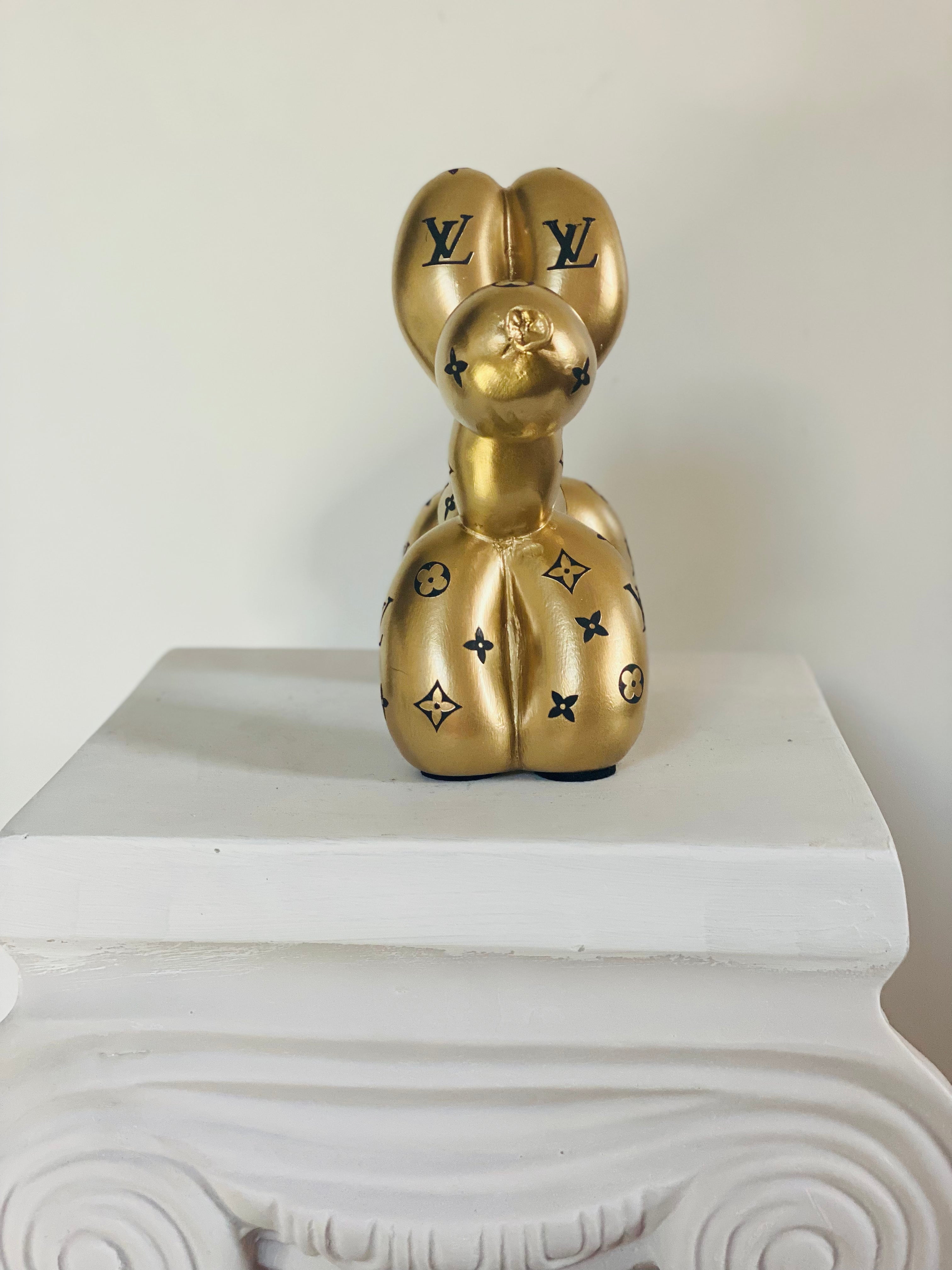 Designer Luxury Balloon Dog Statue in Gold