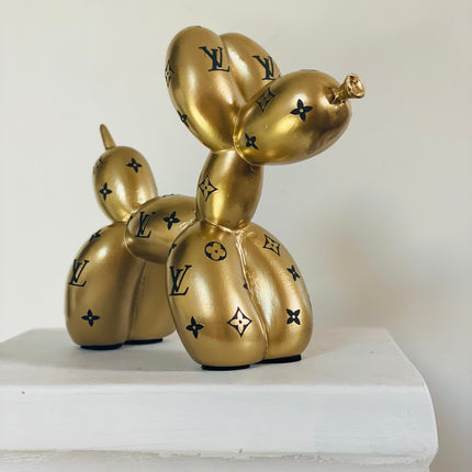 Designer Luxury Balloon Dog Statue in Gold