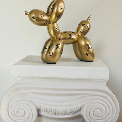 Designer Luxury Balloon Dog Statue in Gold