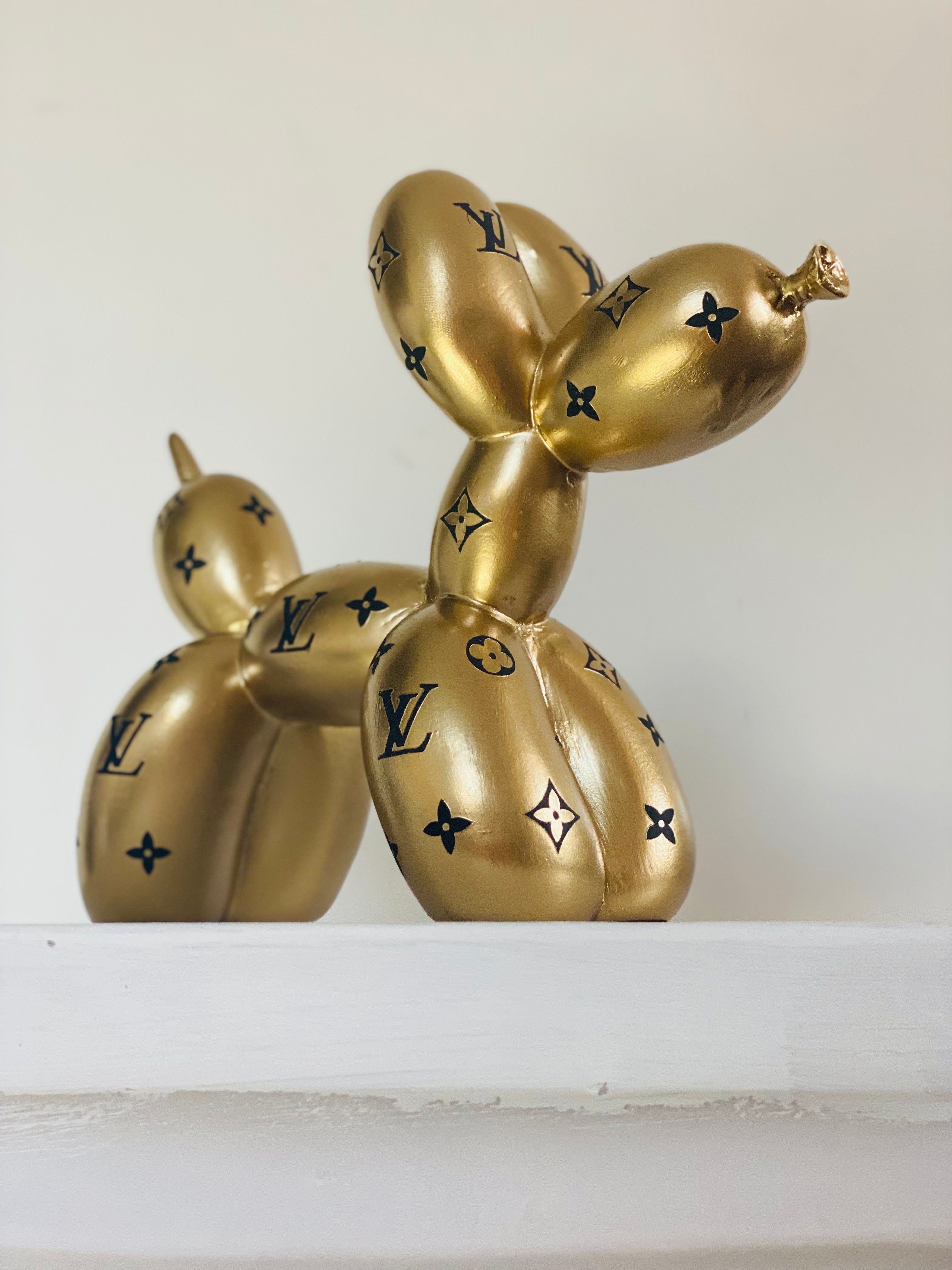 Designer Luxury Balloon Dog Statue in Gold