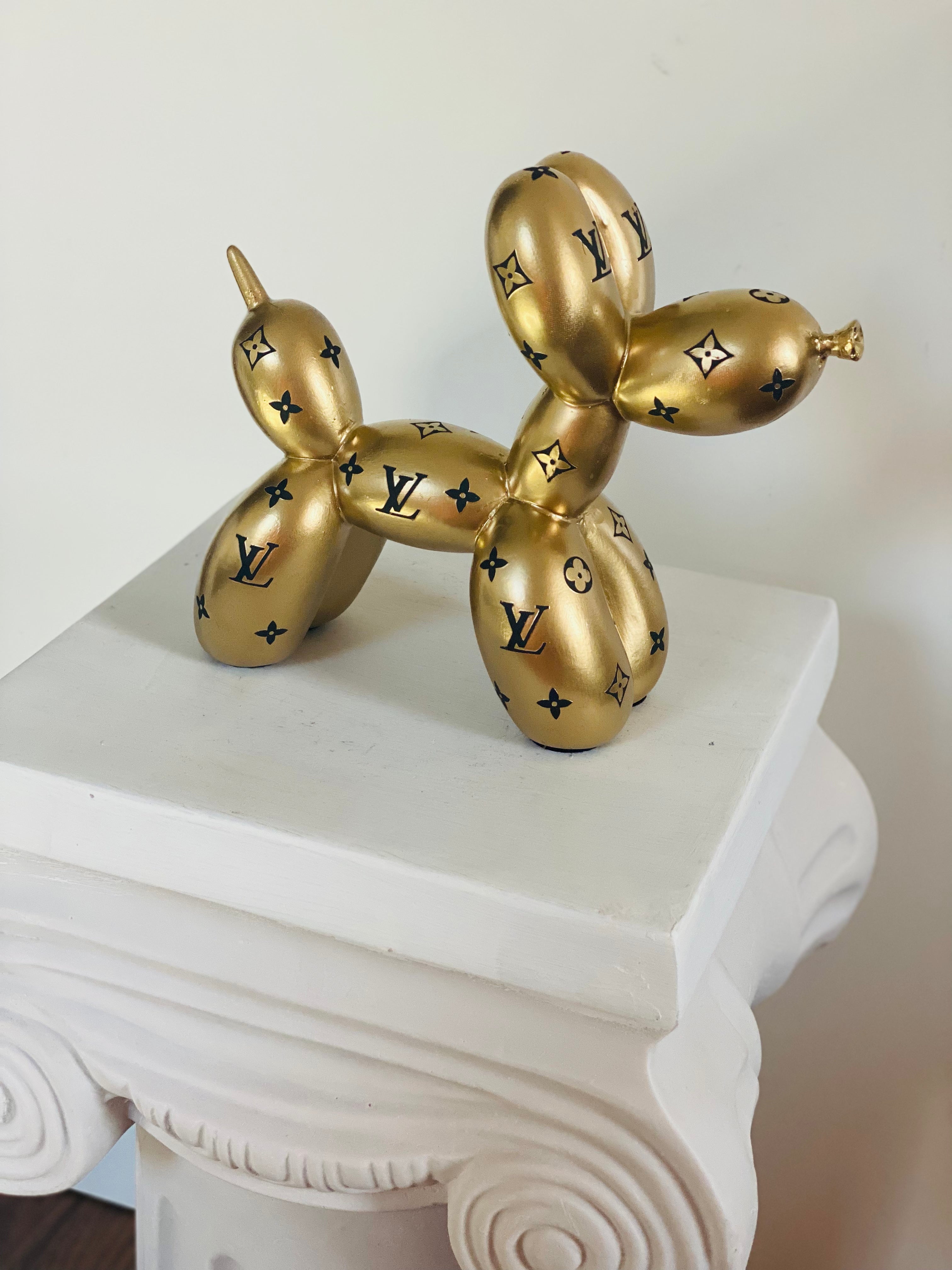 Designer Luxury Balloon Dog Statue in Gold