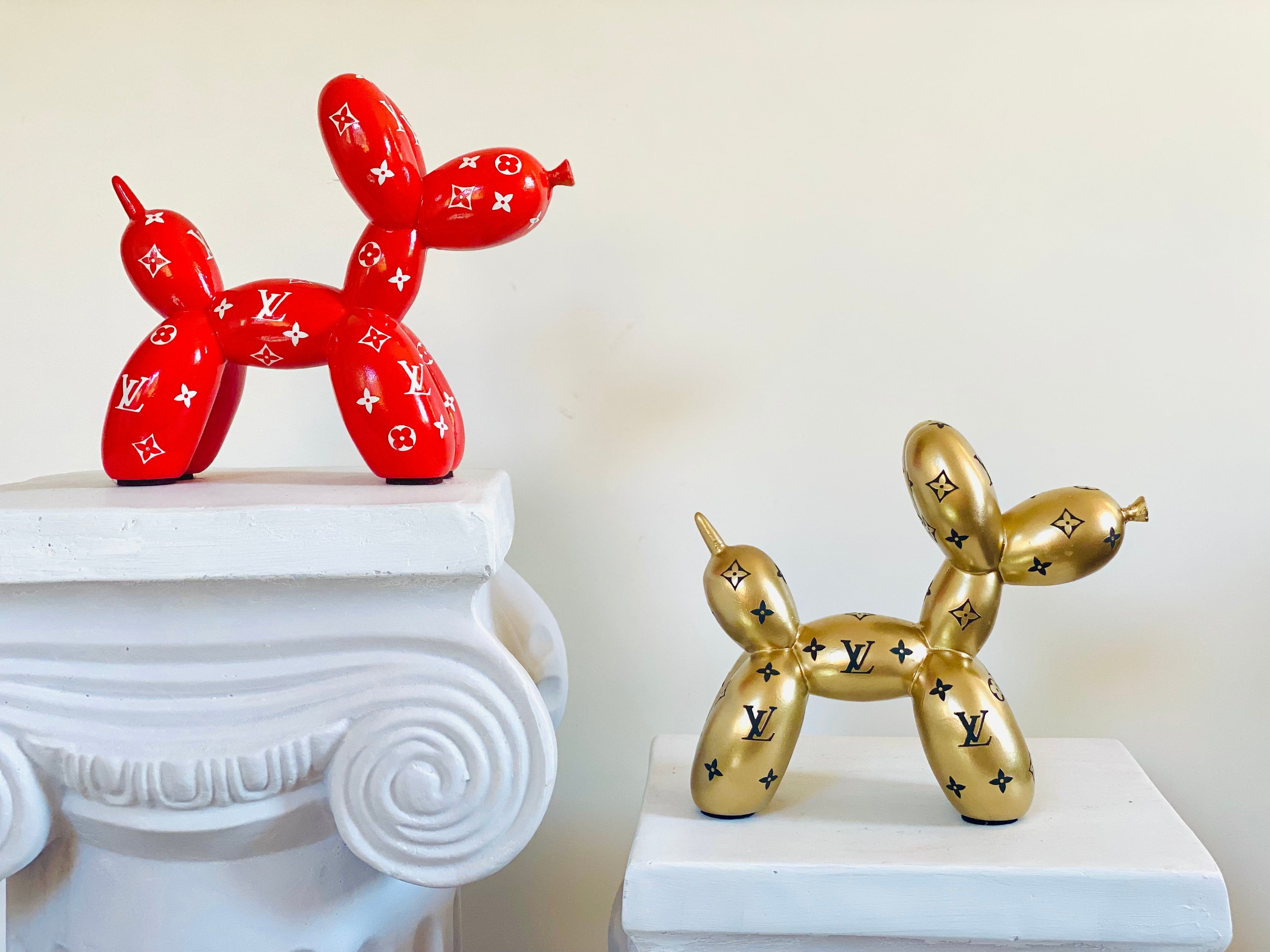 Designer Luxury Balloon Dog Statue in Gold