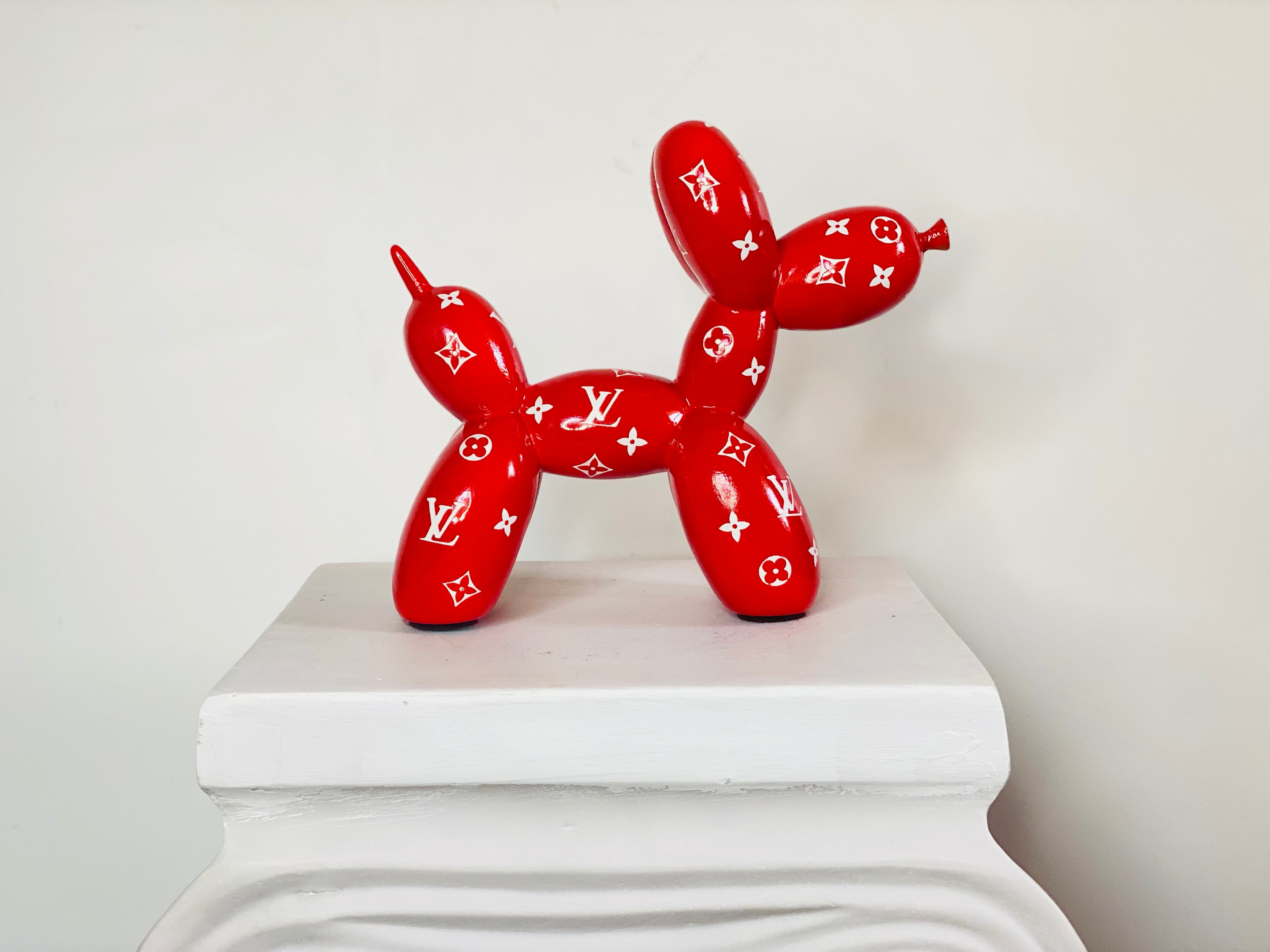 Designer Luxury Balloon Dog Statue in Red