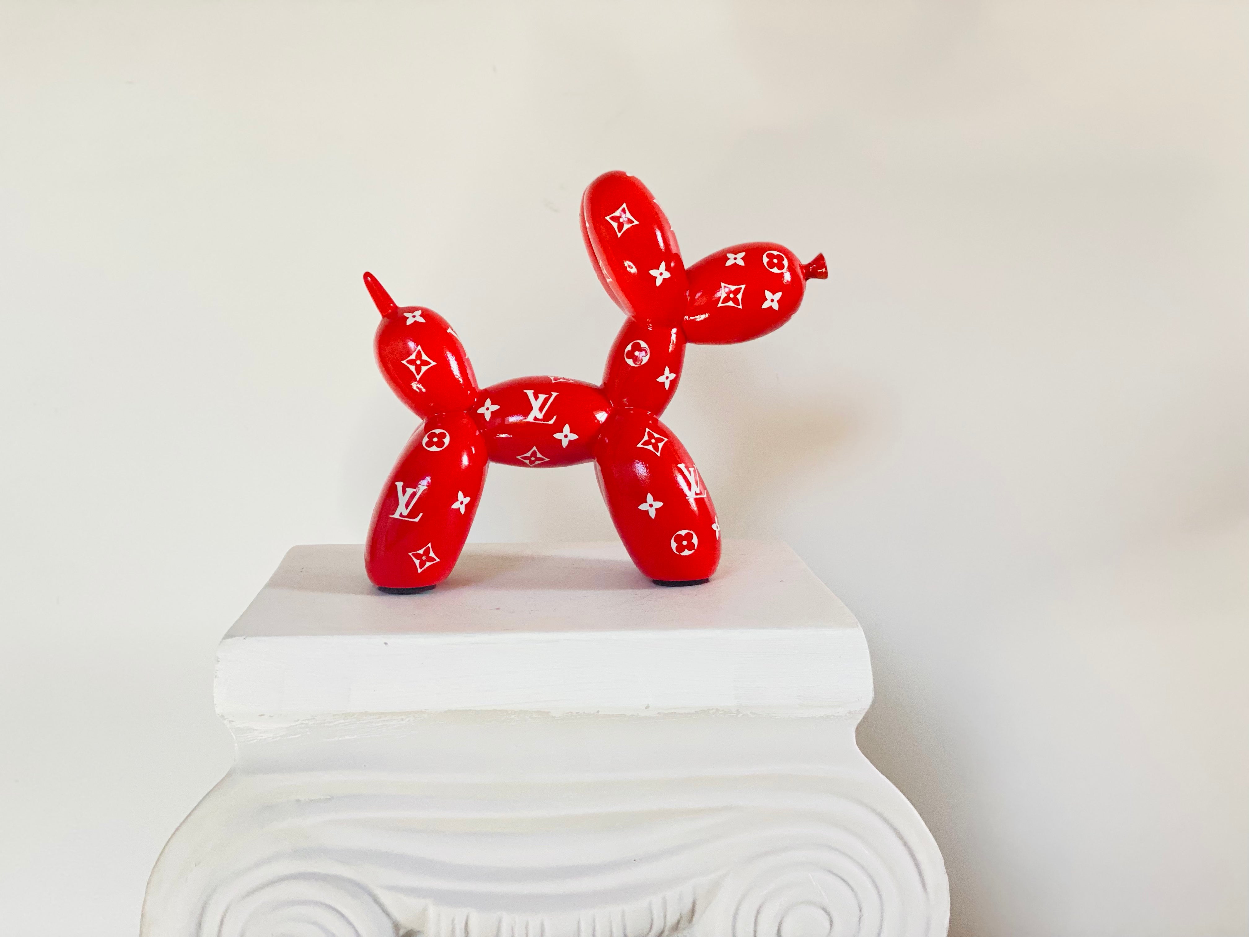 Designer Luxury Balloon Dog Statue in Red