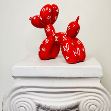 Designer Luxury Balloon Dog Statue in Red