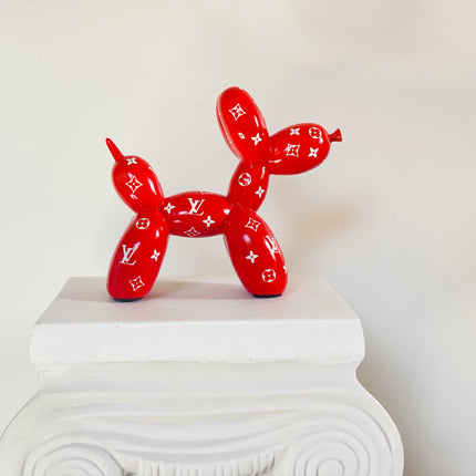 Designer Luxury Balloon Dog Statue in Red