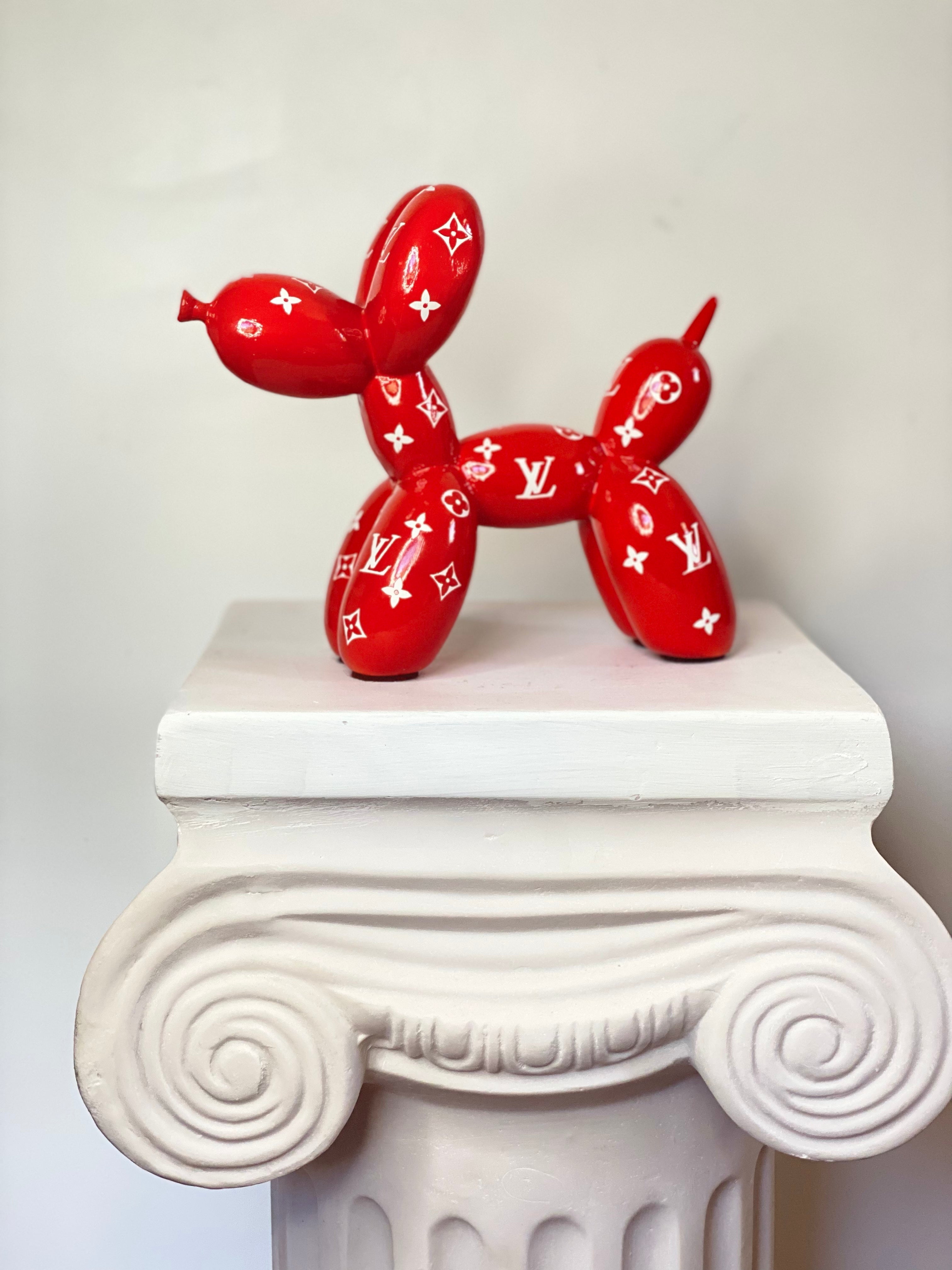 Designer Luxury Balloon Dog Statue in Red