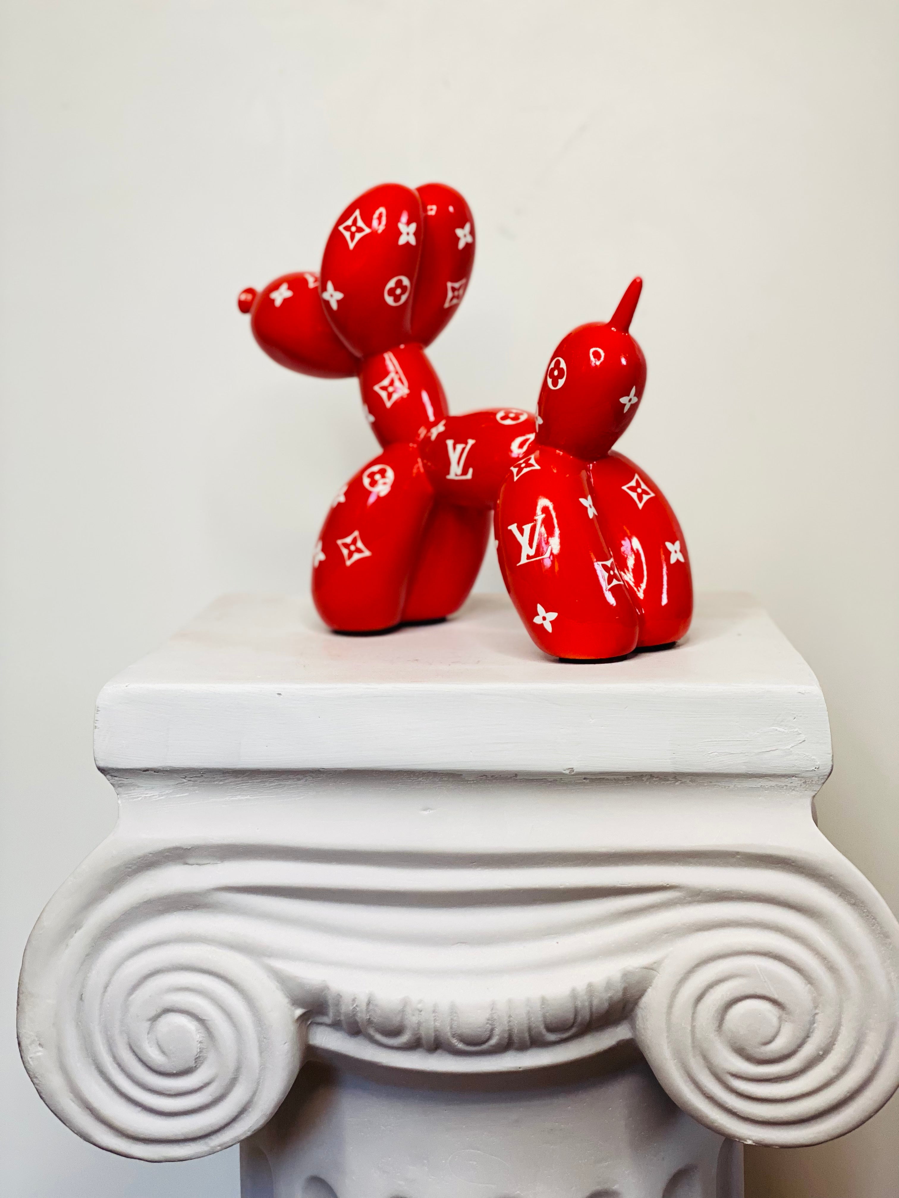 Designer Luxury Balloon Dog Statue in Red