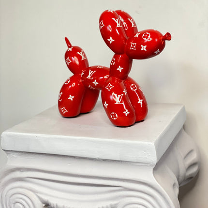 Designer Luxury Balloon Dog Statue in Red