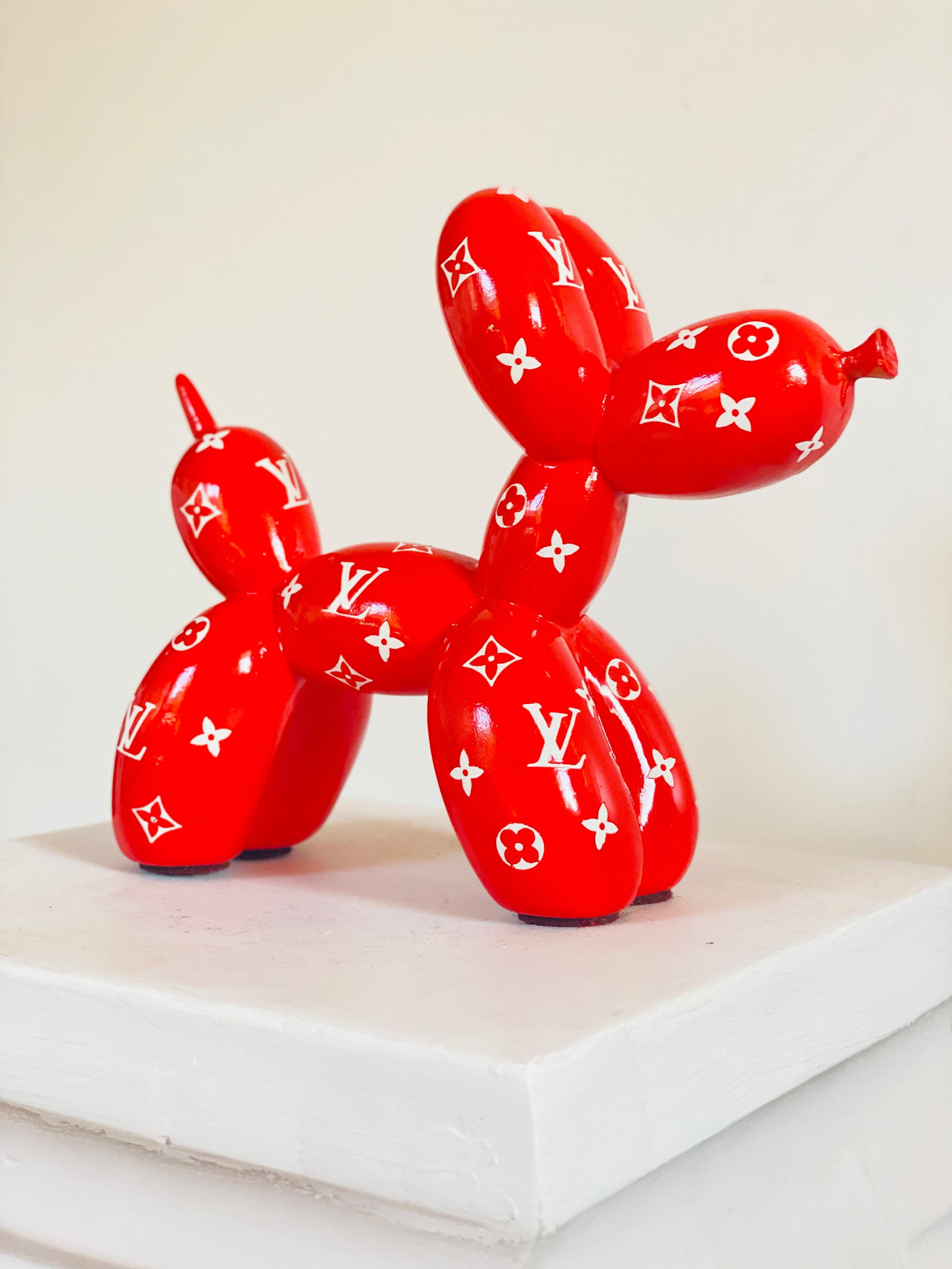 Designer Luxury Balloon Dog Statue in Red